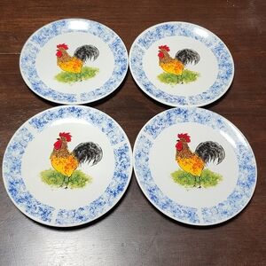 Country Barn Rooster Tabletops Unlimited Plates 7"
